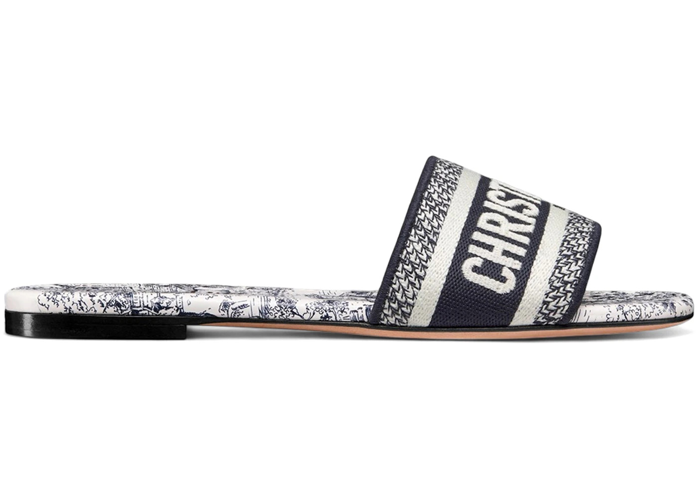 Dior Dway Slide Embroidered Deep Blue (Women's) - 1