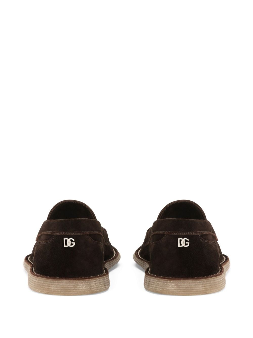 DG-plaque suede loafers - 3