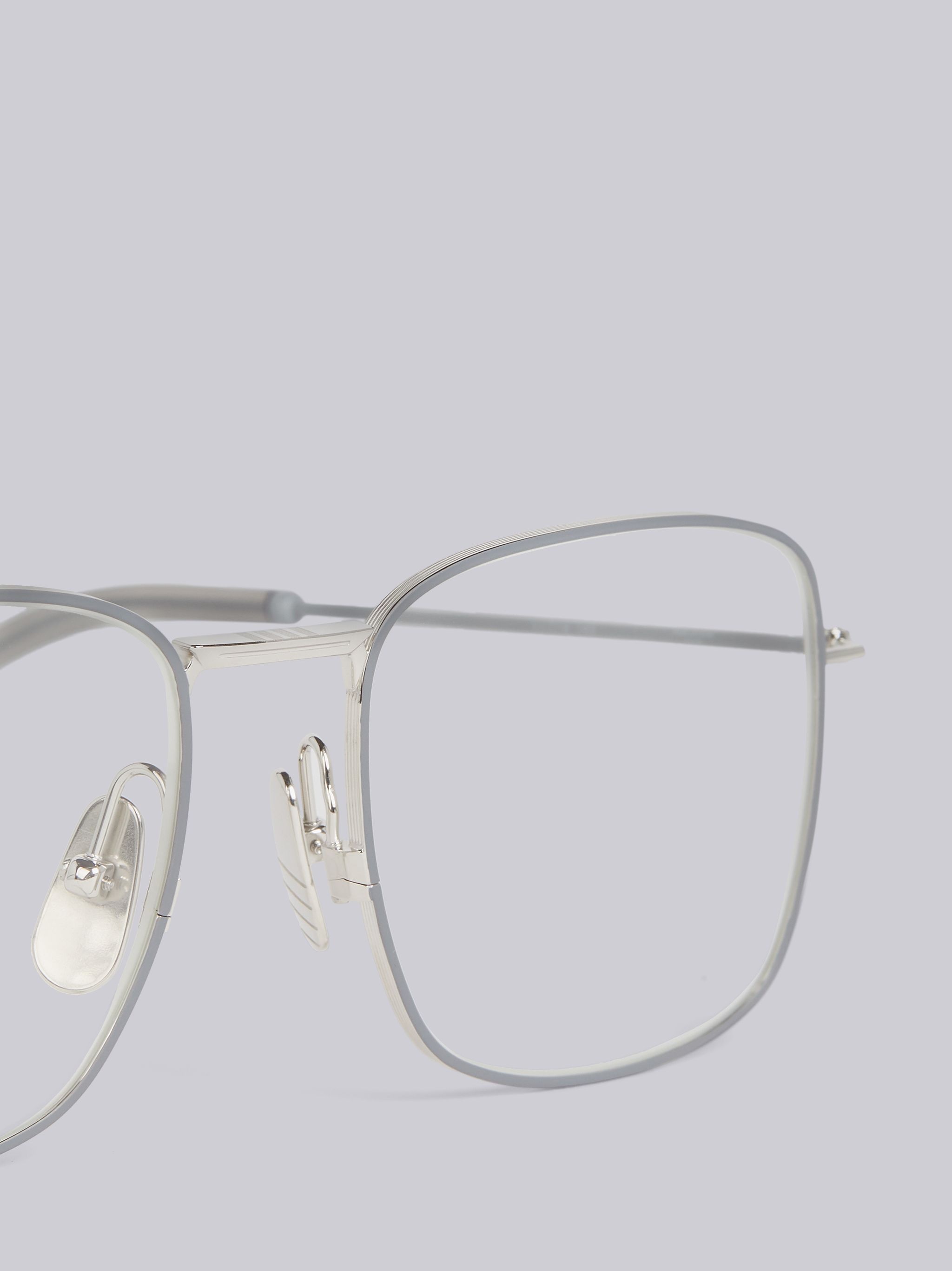 TB117 - Silver Oversized Squared Aviator Glasses - 2