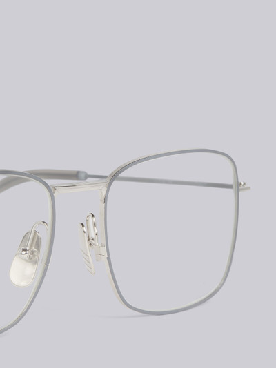 Thom Browne TB117 - Silver Oversized Squared Aviator Glasses outlook