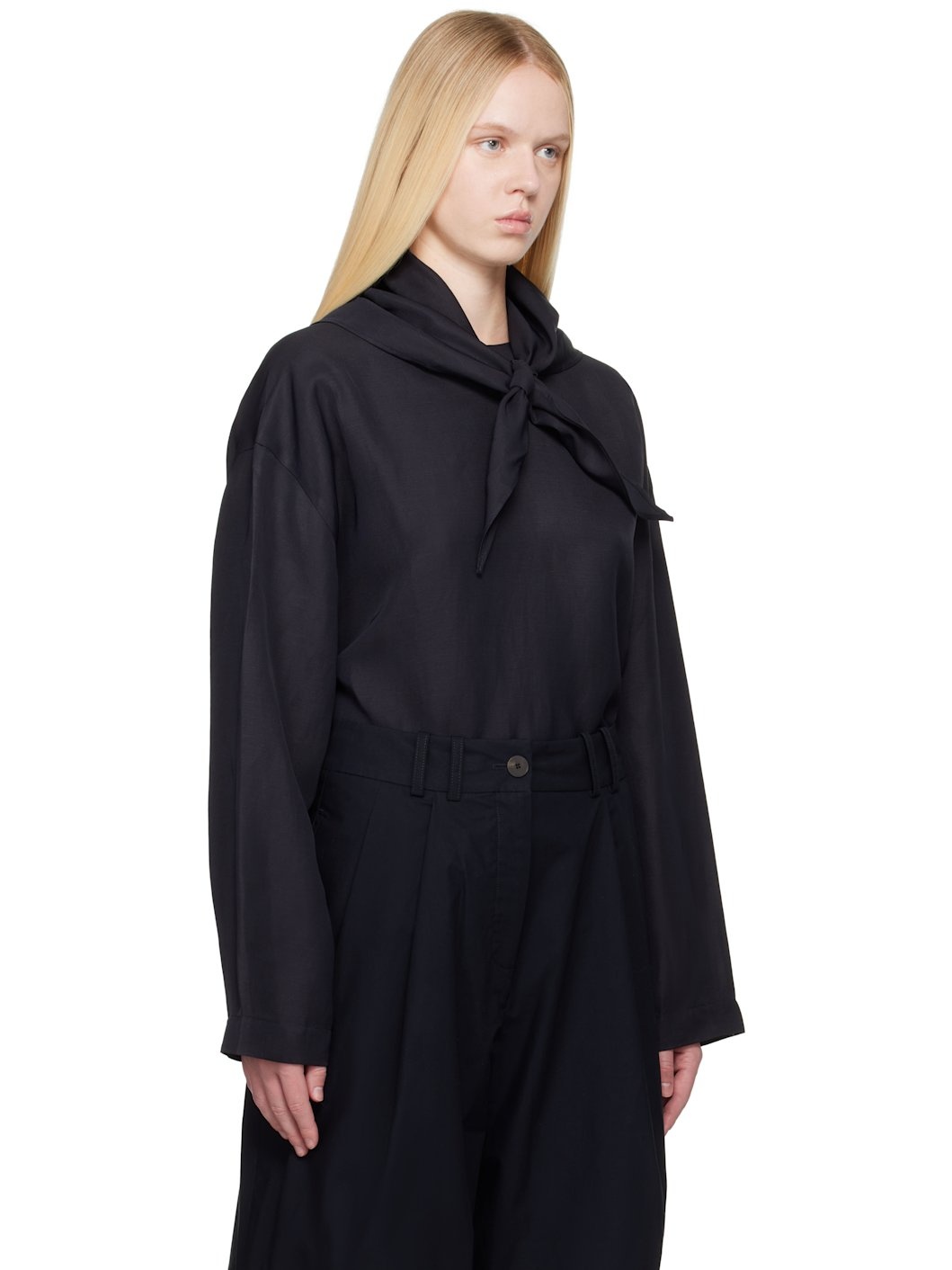 Navy Bute Linen Blouse - 2