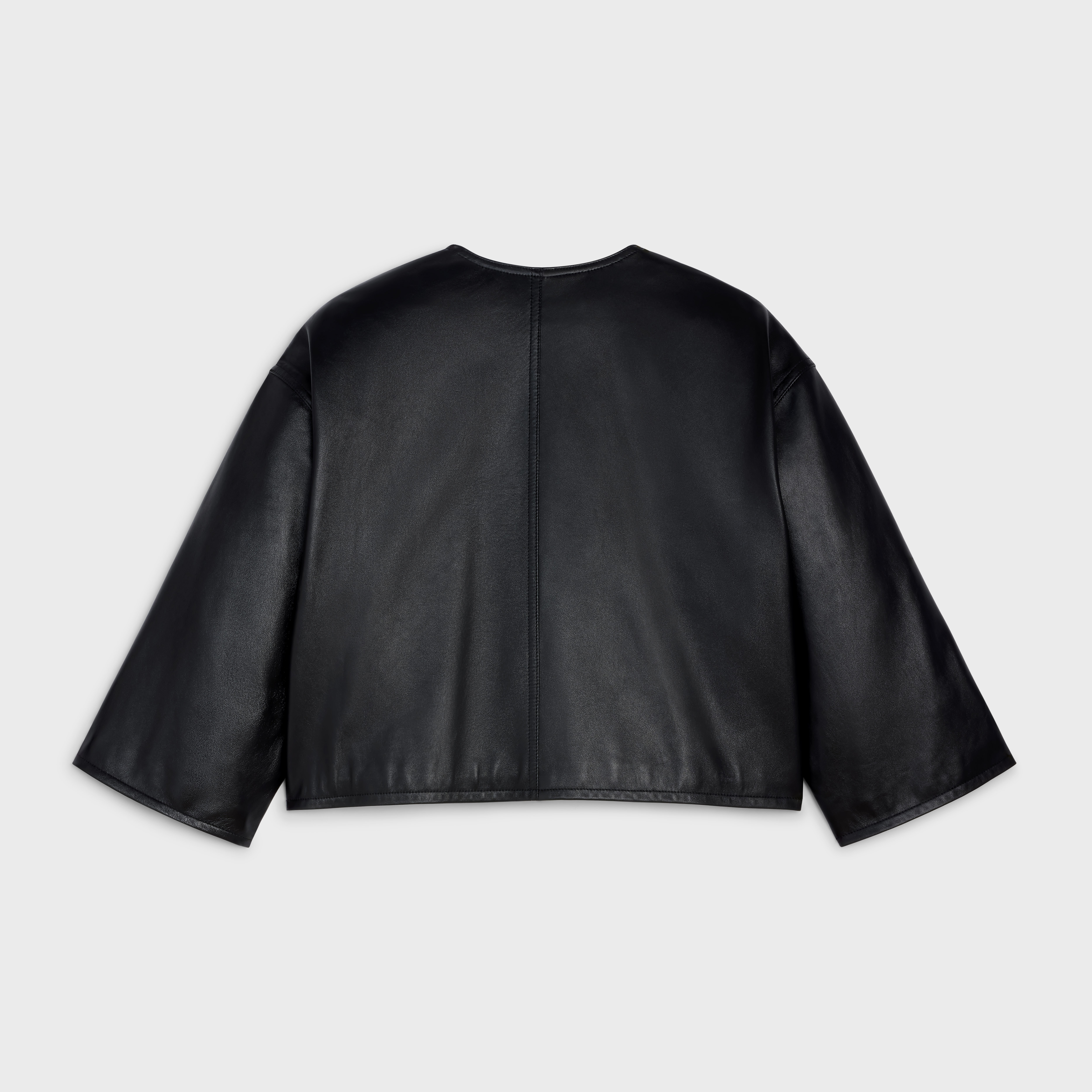 CROPPED JACKET WITH 3/4 SLEEVES IN LAMBSKIN - 2