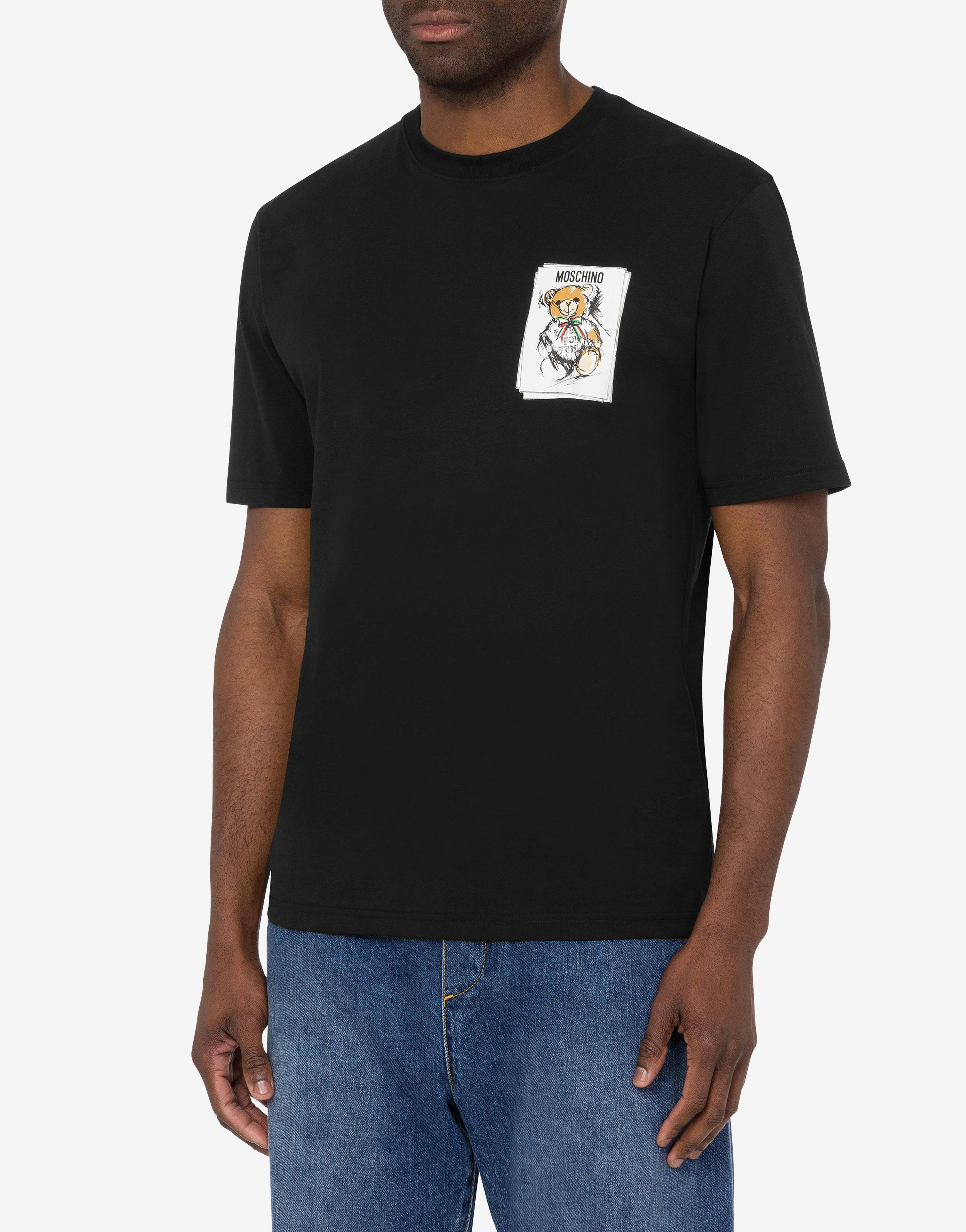 JERSEY T-SHIRT WITH TEDDY BEAR PATCH - 2