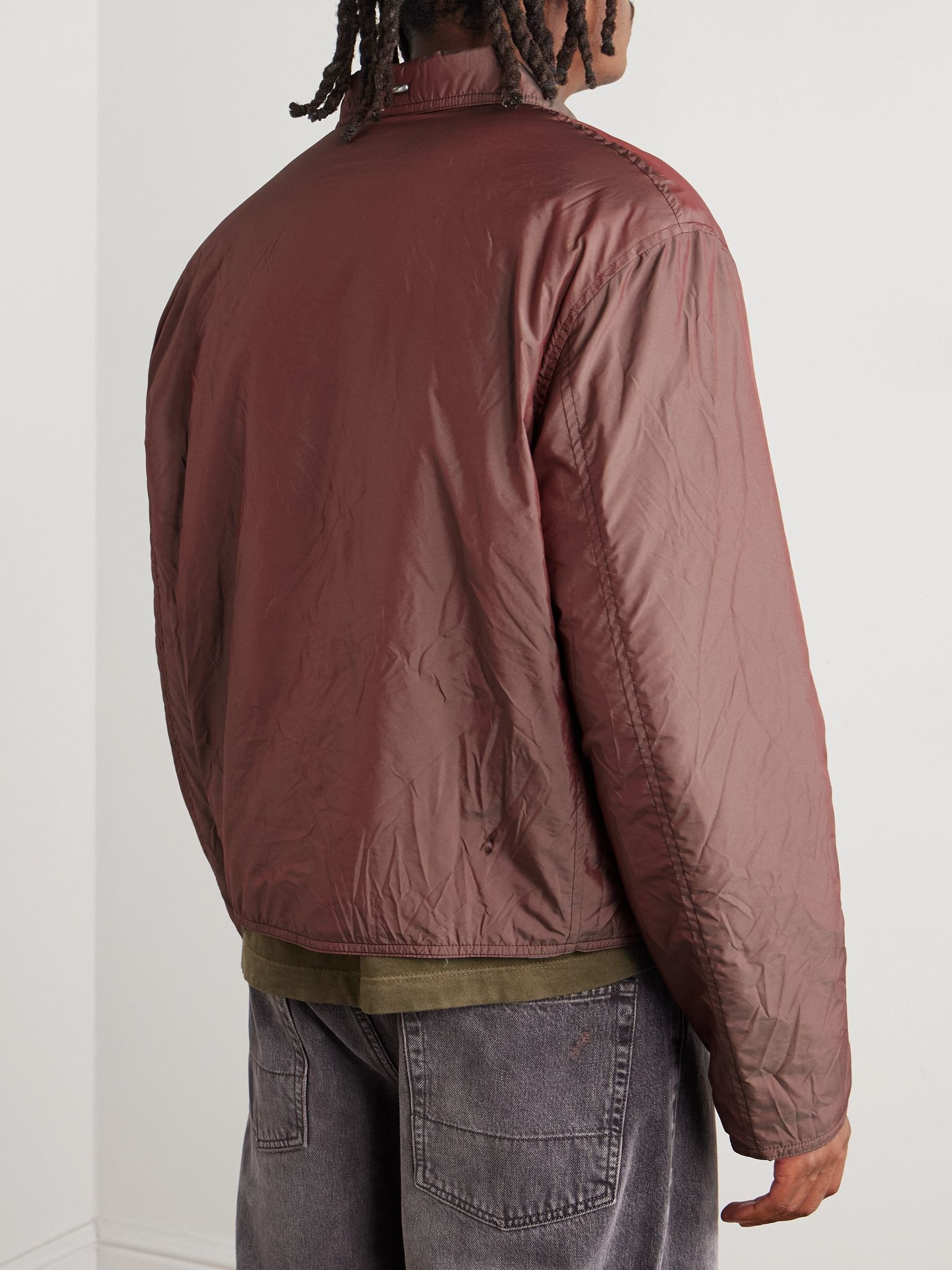 Slight Iridescent Shell Jacket Pink - 3