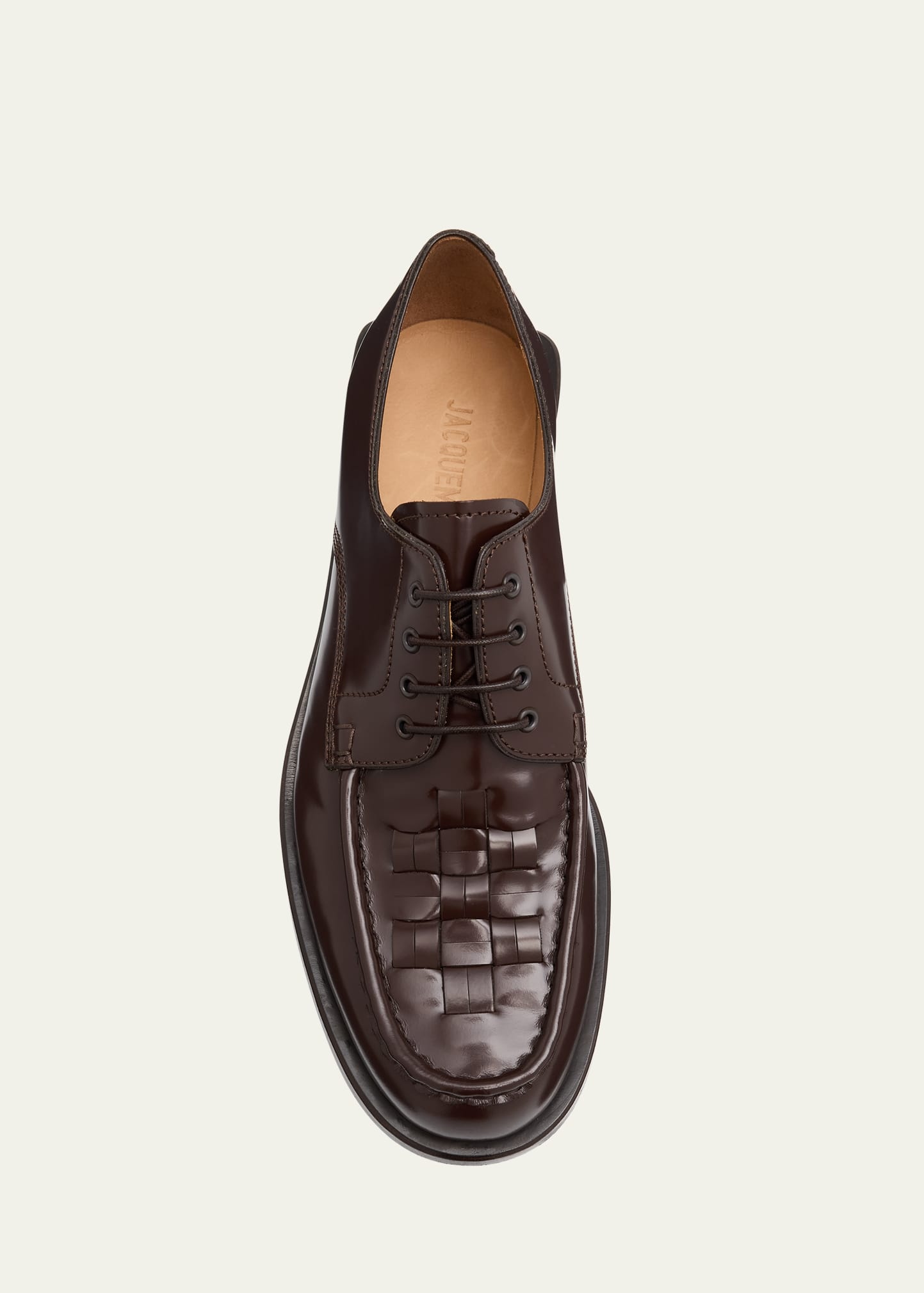Men's Les Derbies Tressees Calfskin Derby Shoes - 5