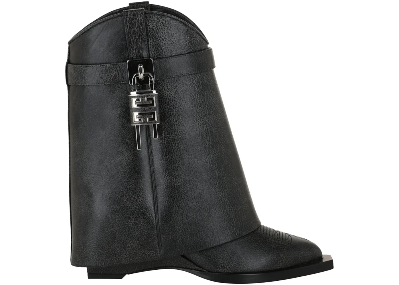 Givenchy Shark Lock Cowboy Ankle Western Boots Black (Women's) - 1