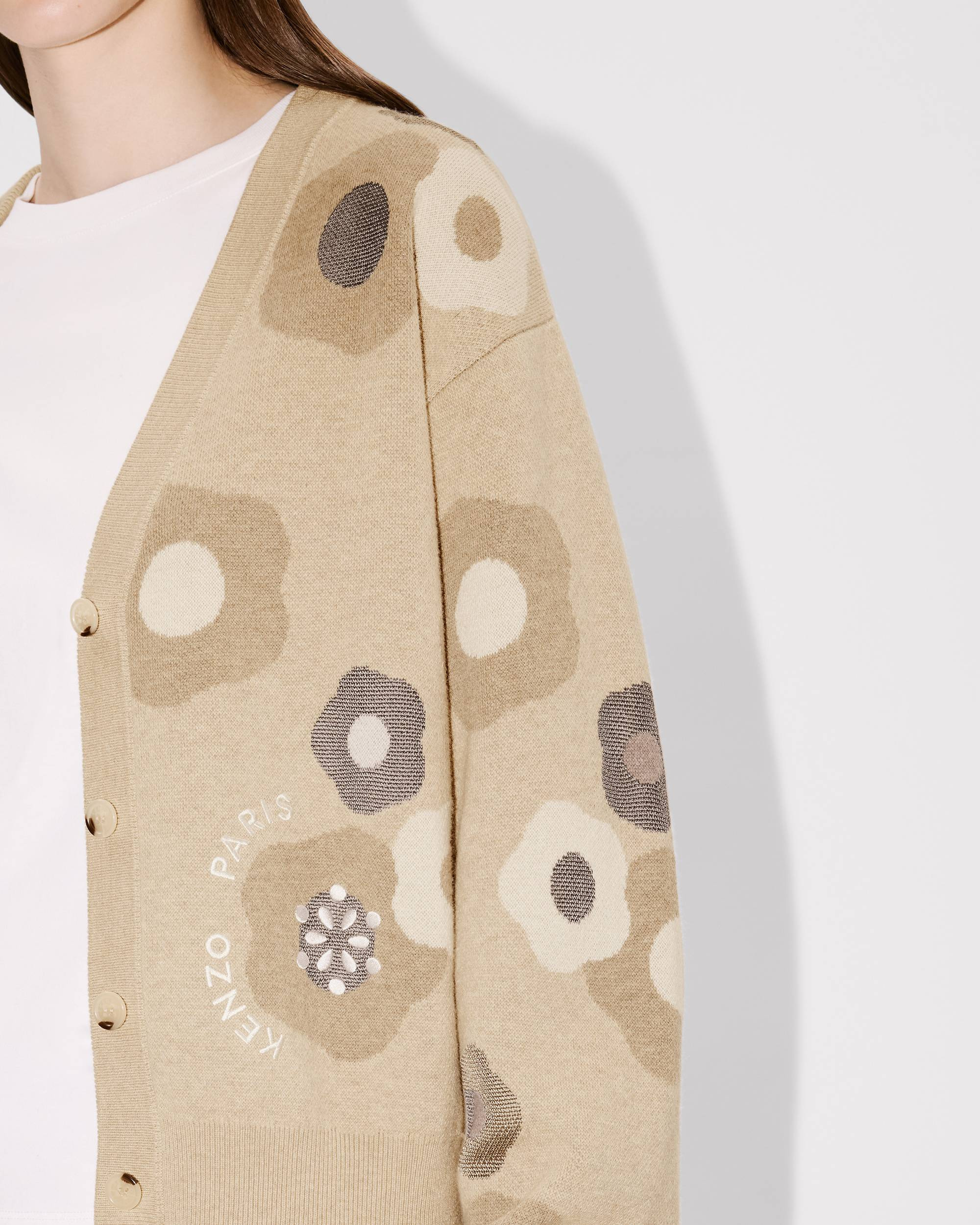 'Hana Dots' embroidered cardigan in mixed cotton wool - 6