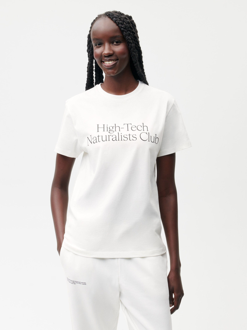 PANGAIA Womens High-Tech Naturalists Club T-shirt - Off-White outlook