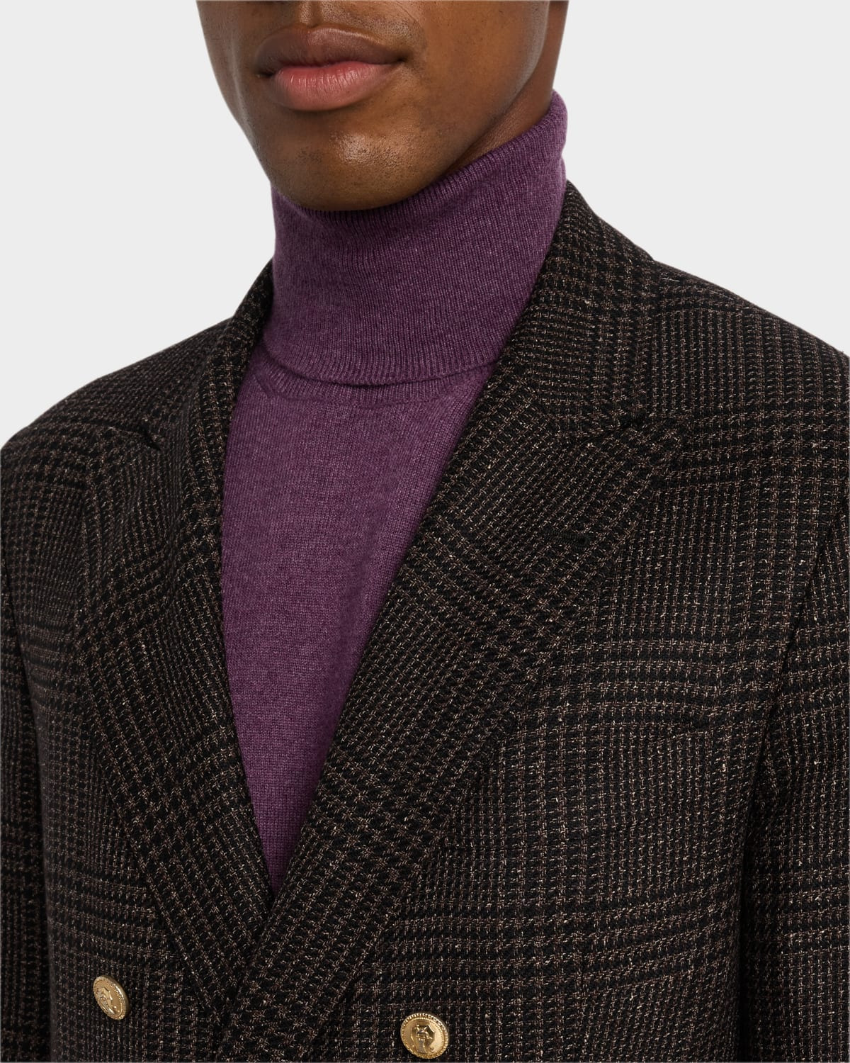 Men's Prince of Wales Double-Breasted Sport Coat - 5