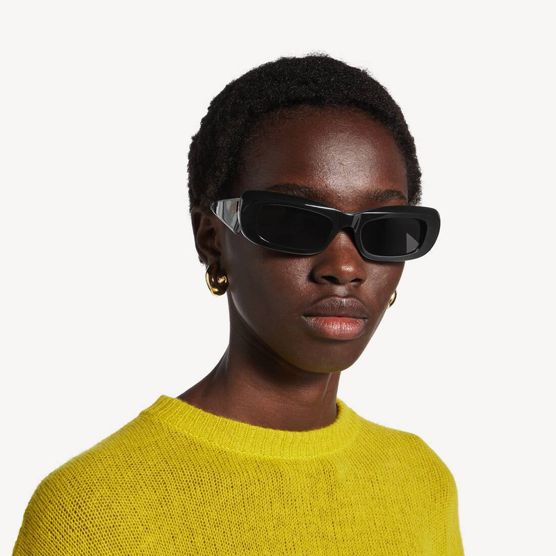 Women's Diva Rectangle Sunglasses in Black 6