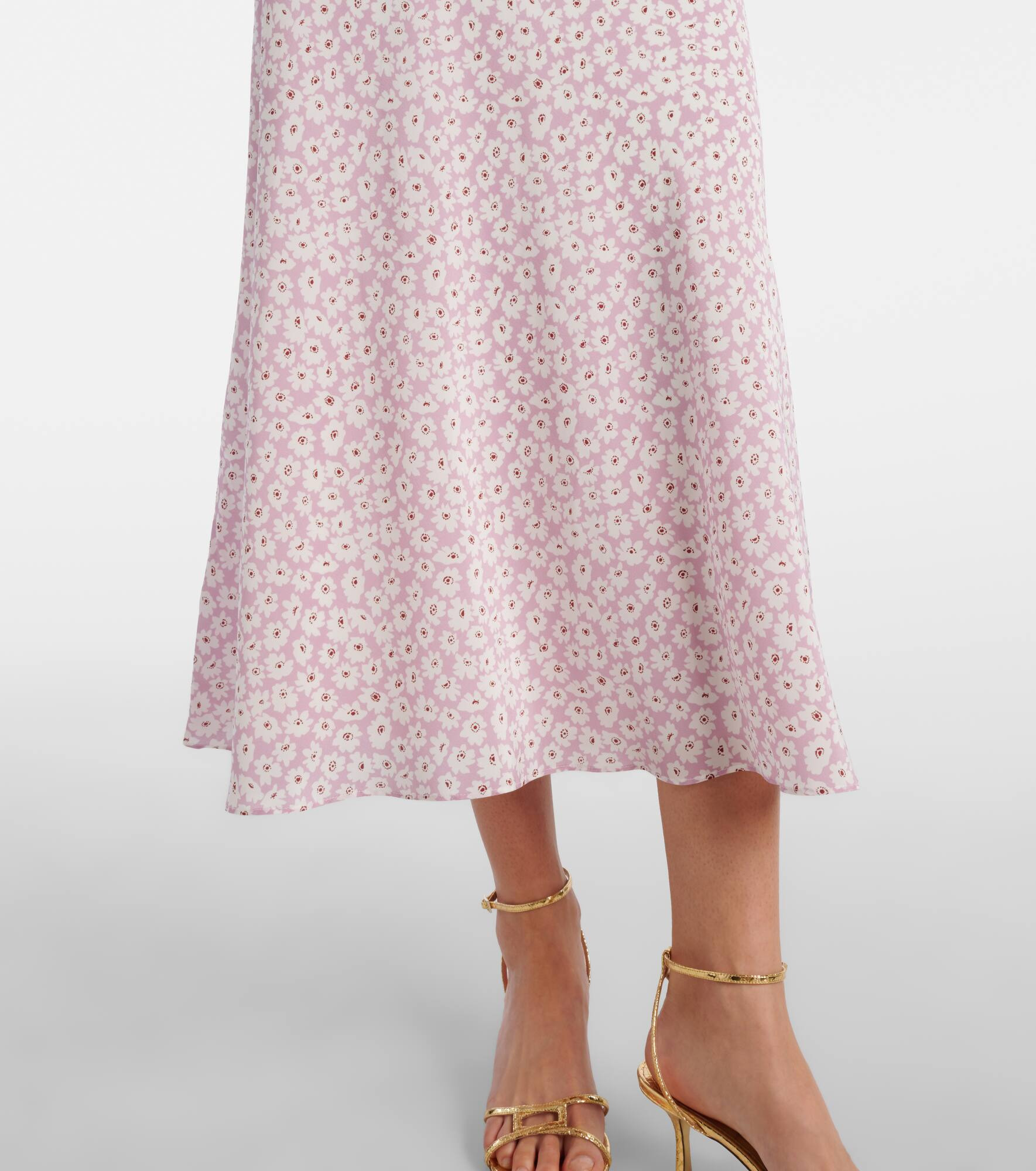 Flower silk midi dress - 5