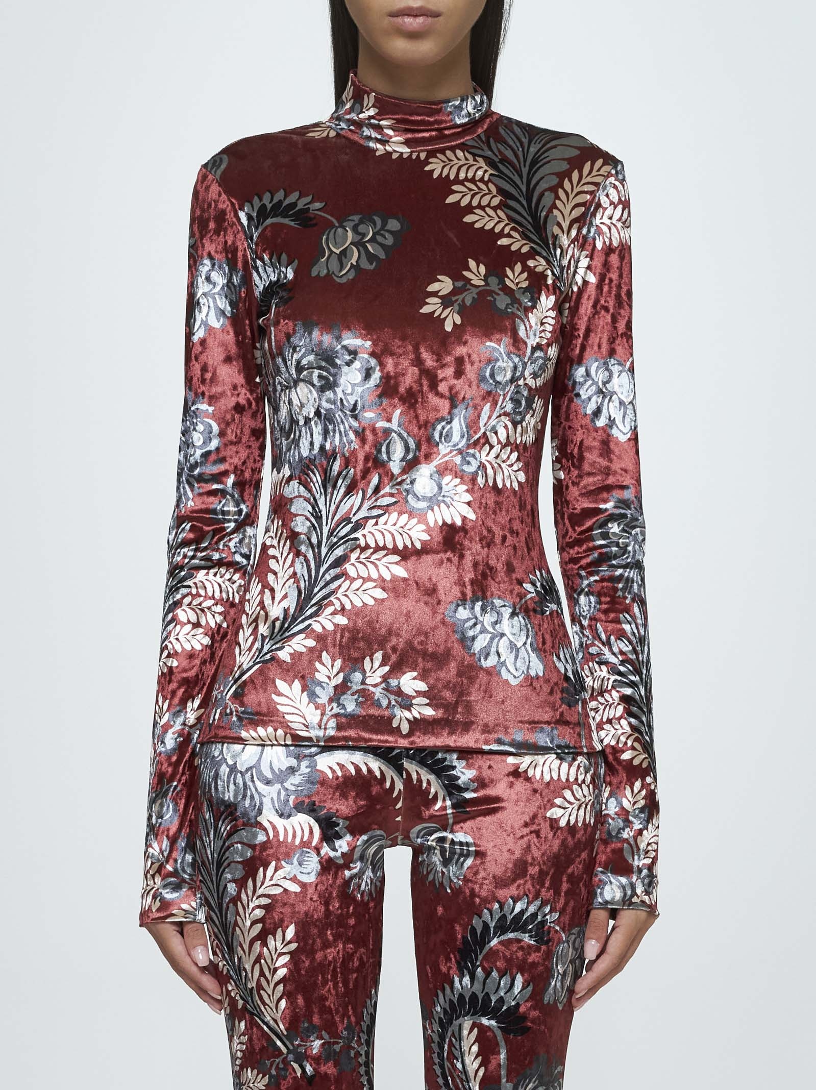 Paisley print viscose mock-neck top - 3