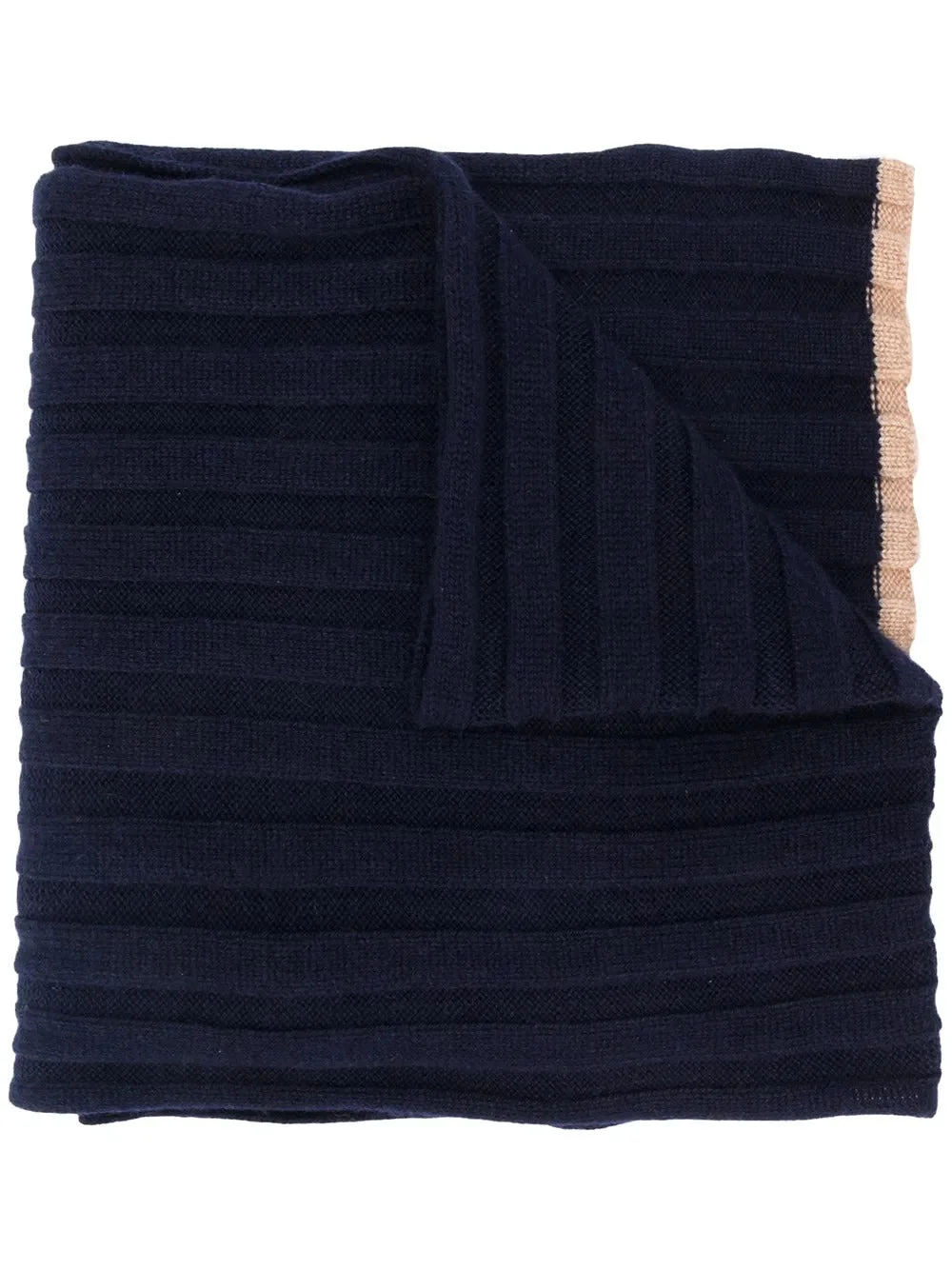 Brunello Cucinelli Cashmere Ribbed Scarf Blue - 1