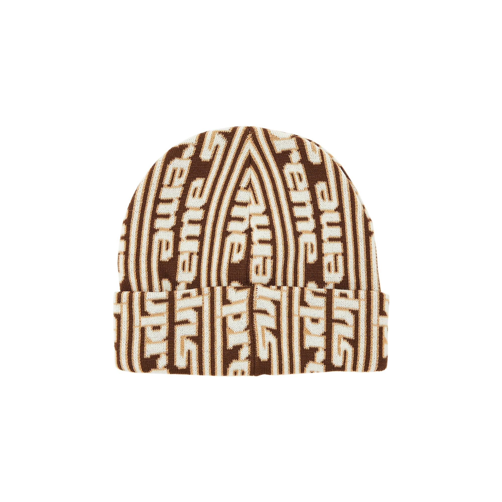 Supreme Vertical Logo Beanie 'Tan' - 1