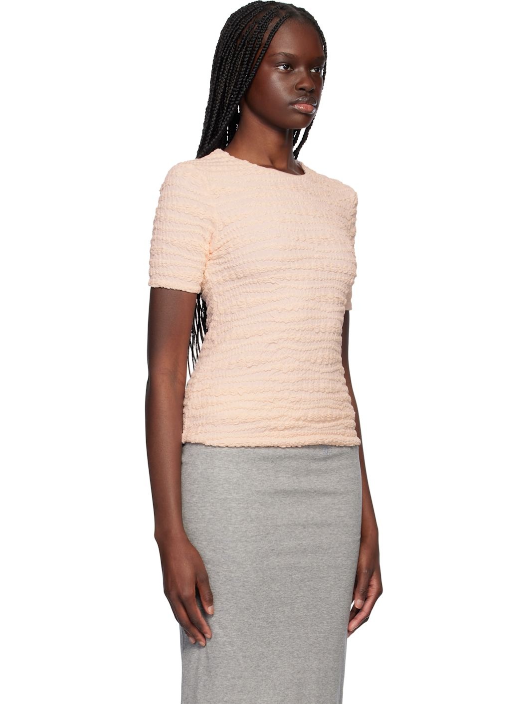 Pink Short Sleeve Embroidered T-shirt - 2