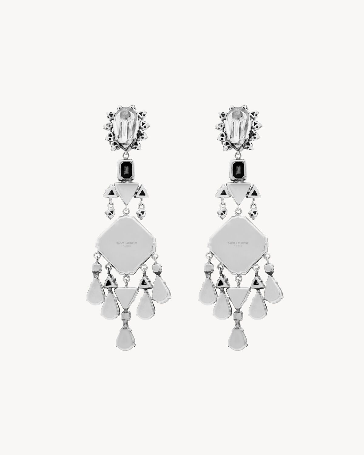 CRYSTAL DROP EARRINGS IN METAL - 3
