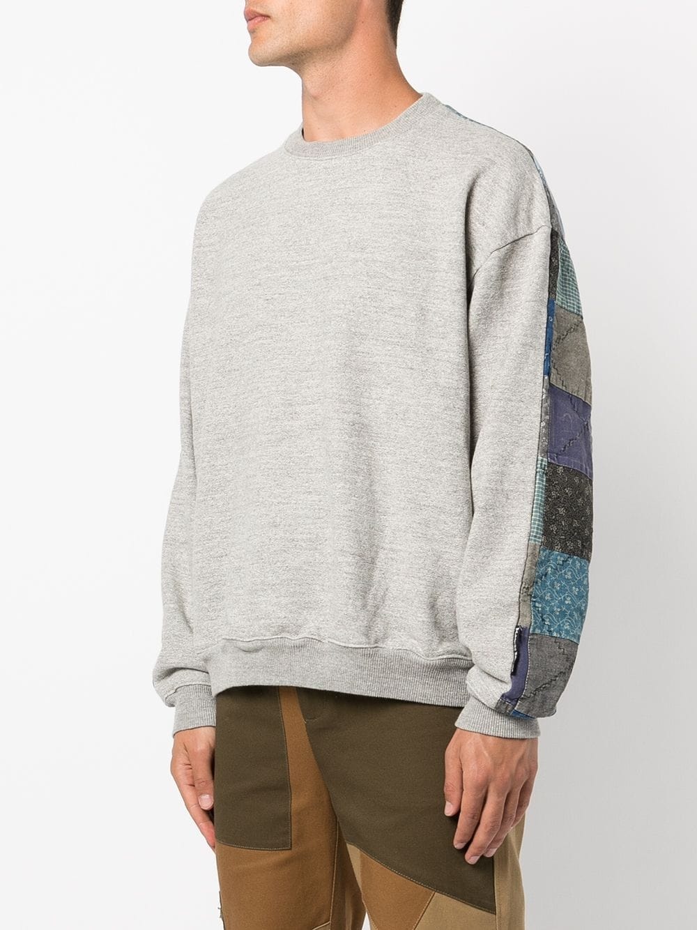 patchwork crew-neck sweatshirt - 3