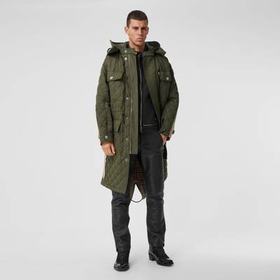 Burberry Detachable Hood Quilted Ramie Cotton Parka outlook