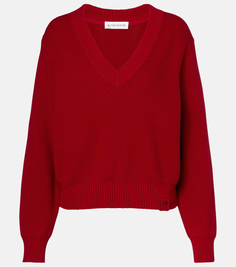 Ribbed-knit cotton and silk-blend sweater 1