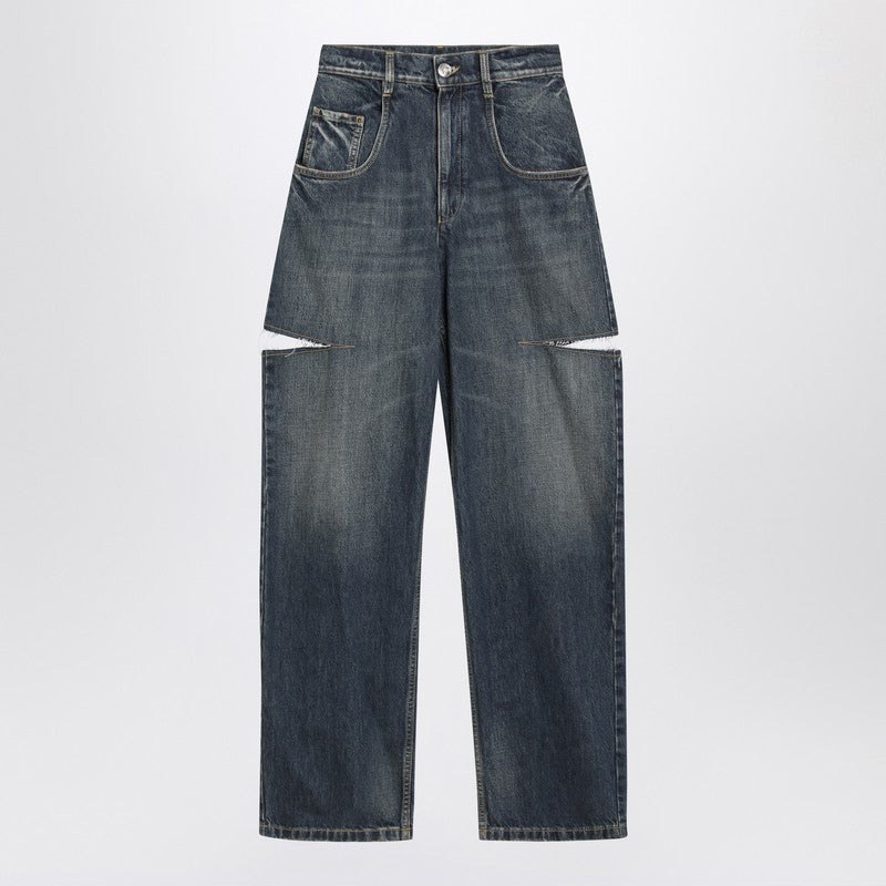 Maison Margiela Blue Ripped Washed Jeans Women - 1