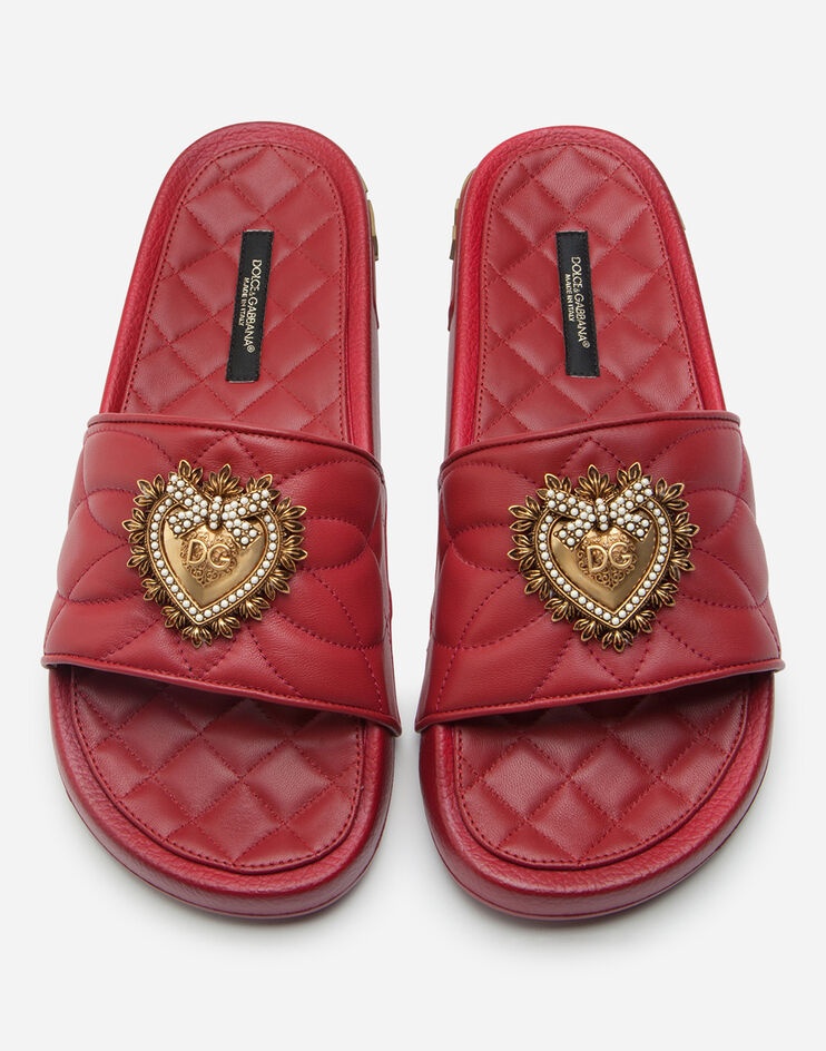 Beachwear Devotion sliders in matelassé nappa leather - 4