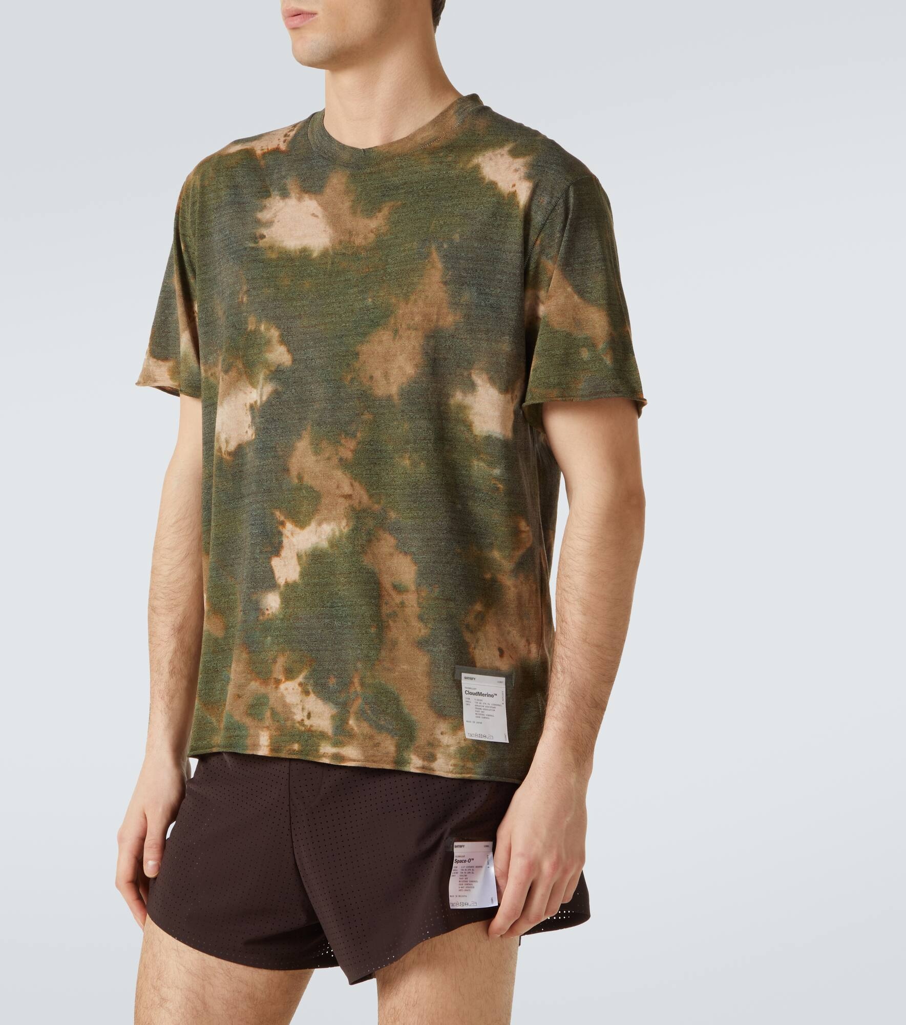 Batik camouflage wool-blend jersey T-shirt - 3