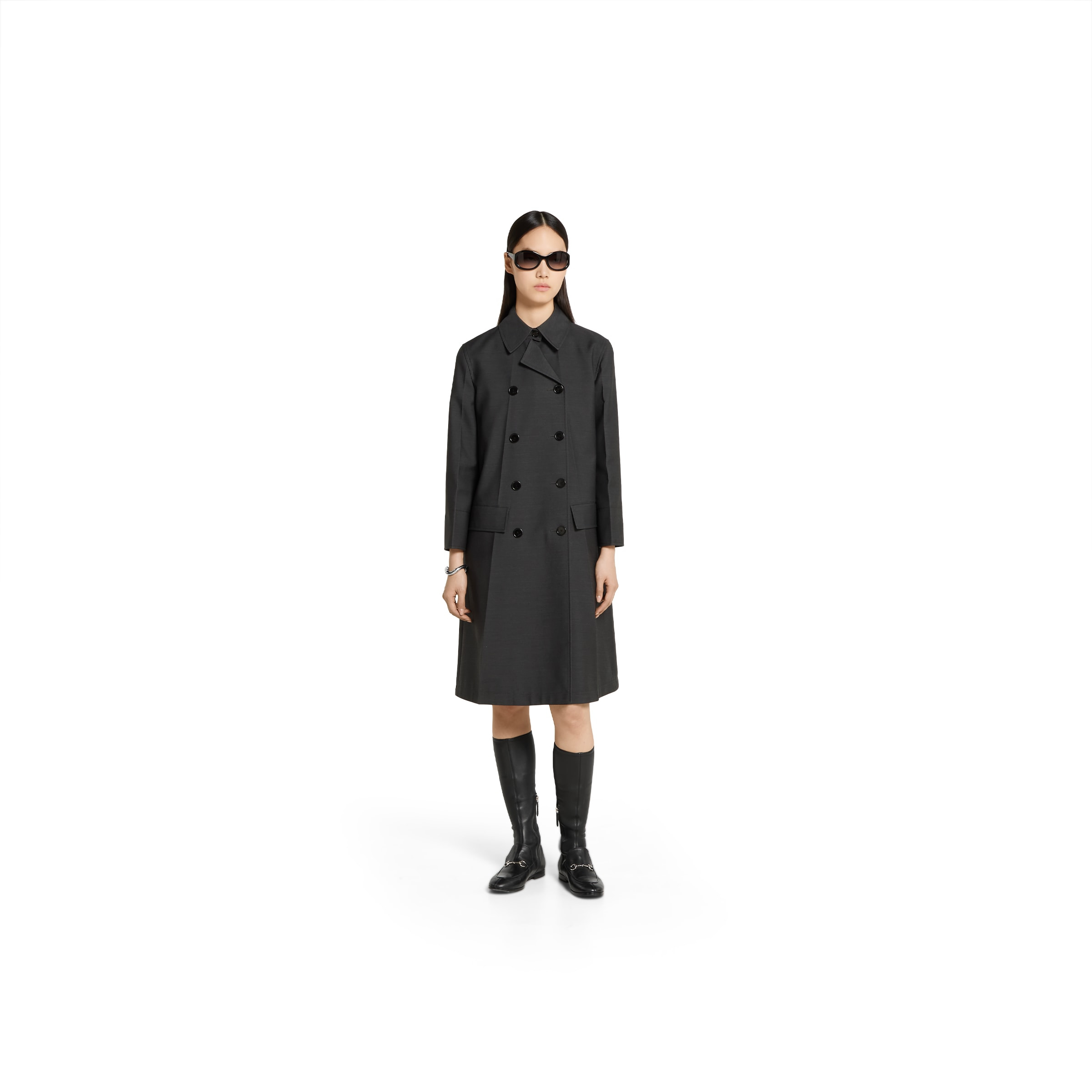 Wool double-breasted coat - 3