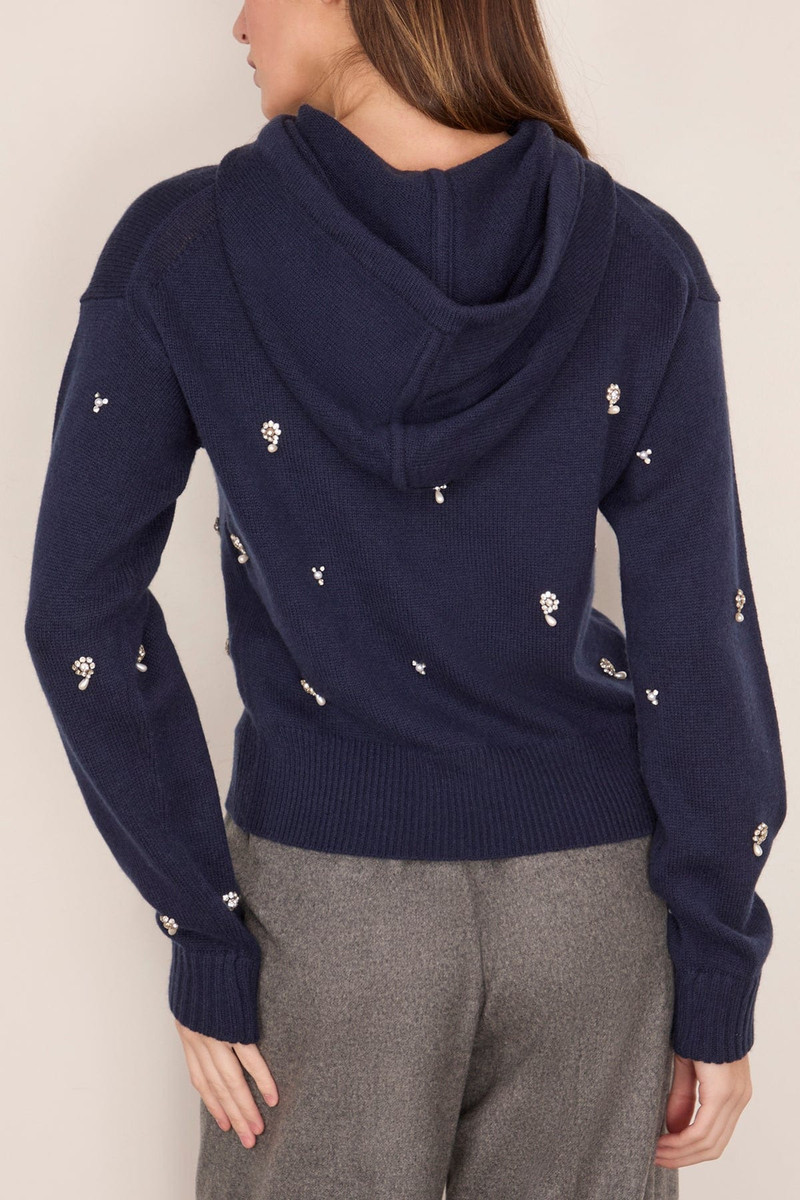 Karmen Embellished Hooded Top in Midnight 4
