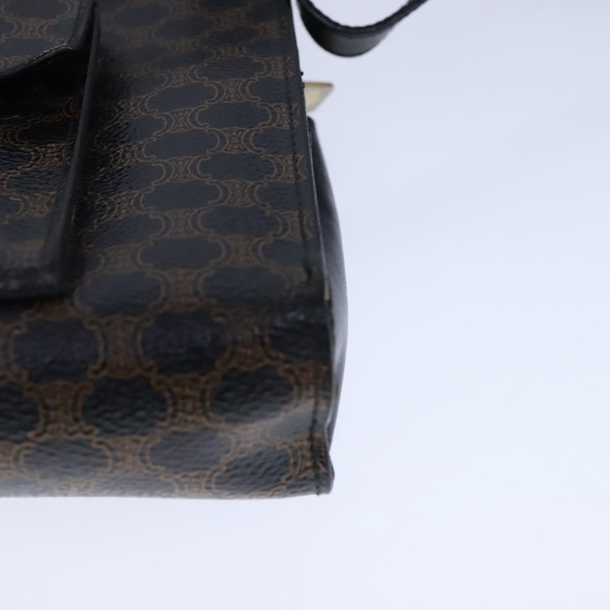 CELINE Macadam Canvas Shoulder Bag Pvc Leather Black - 15