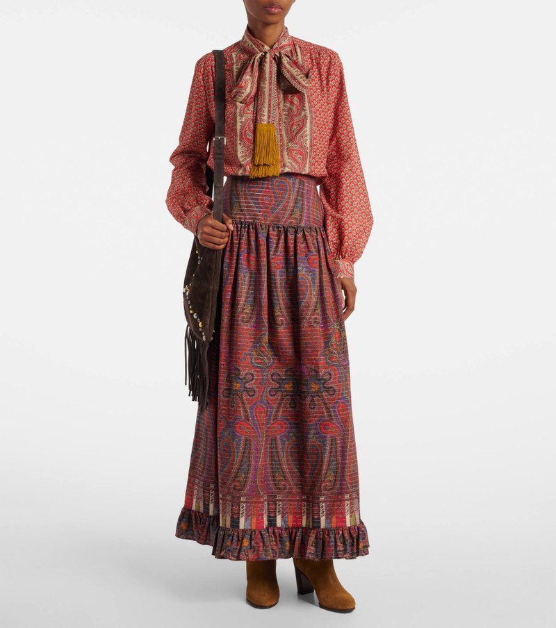 Valentino Paisley high-rise cotton maxi skirt outlook