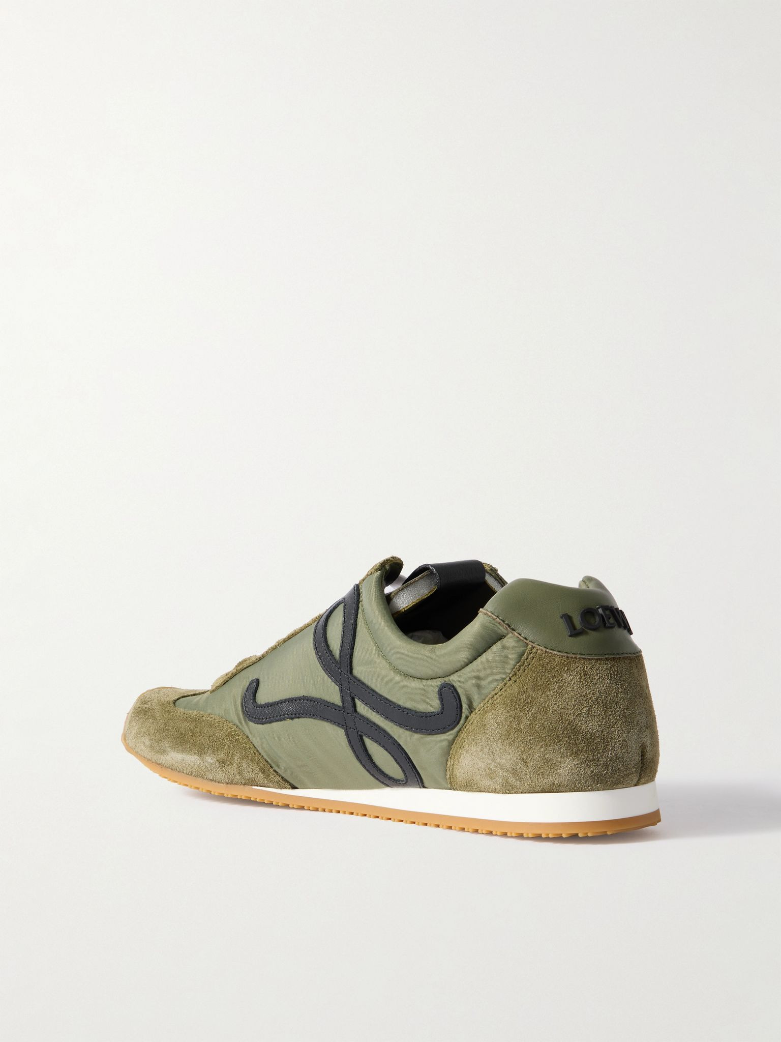 Ballet Runner 2.0 Logo-Appliquéd Shell, Suede and Leather Sneakers Green - 4
