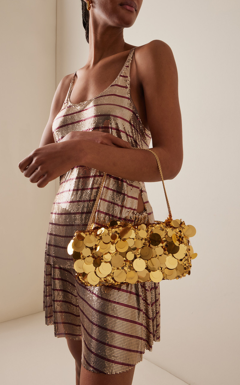 rabanne Layered Paillette Shoulder Bag gold outlook