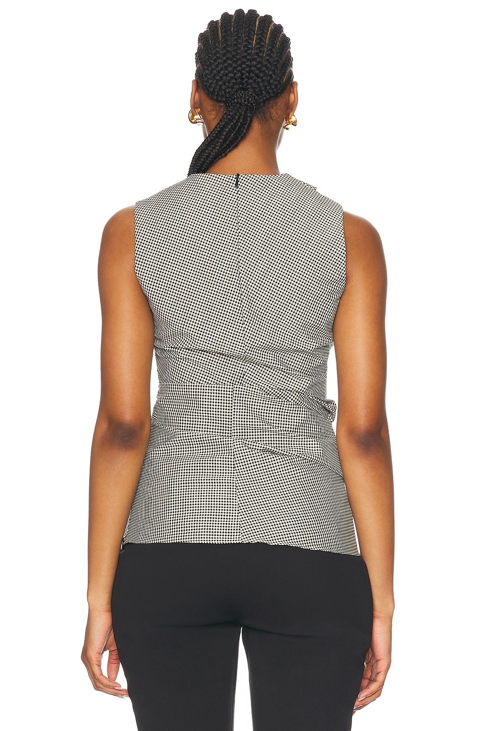 Mini Check Cowl Neck Top - 3
