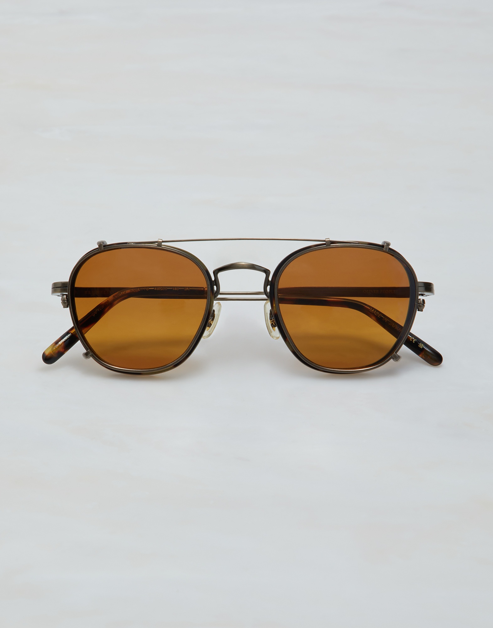 Lilletto titanium and acetate glasses with sun clip-on - 1