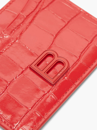 BALENCIAGA Hourglass crocodile-effect leather cardholder outlook