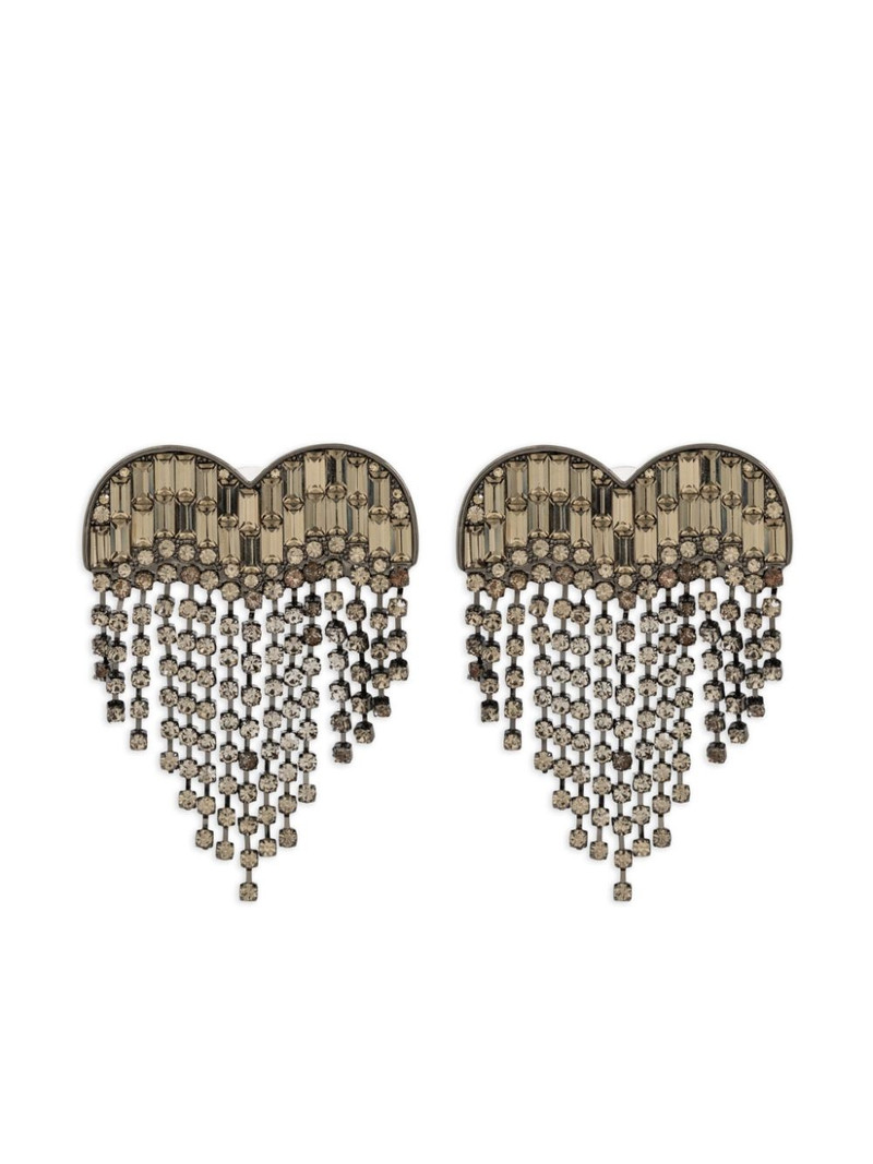 self-portrait Crystal Heart earrings outlook