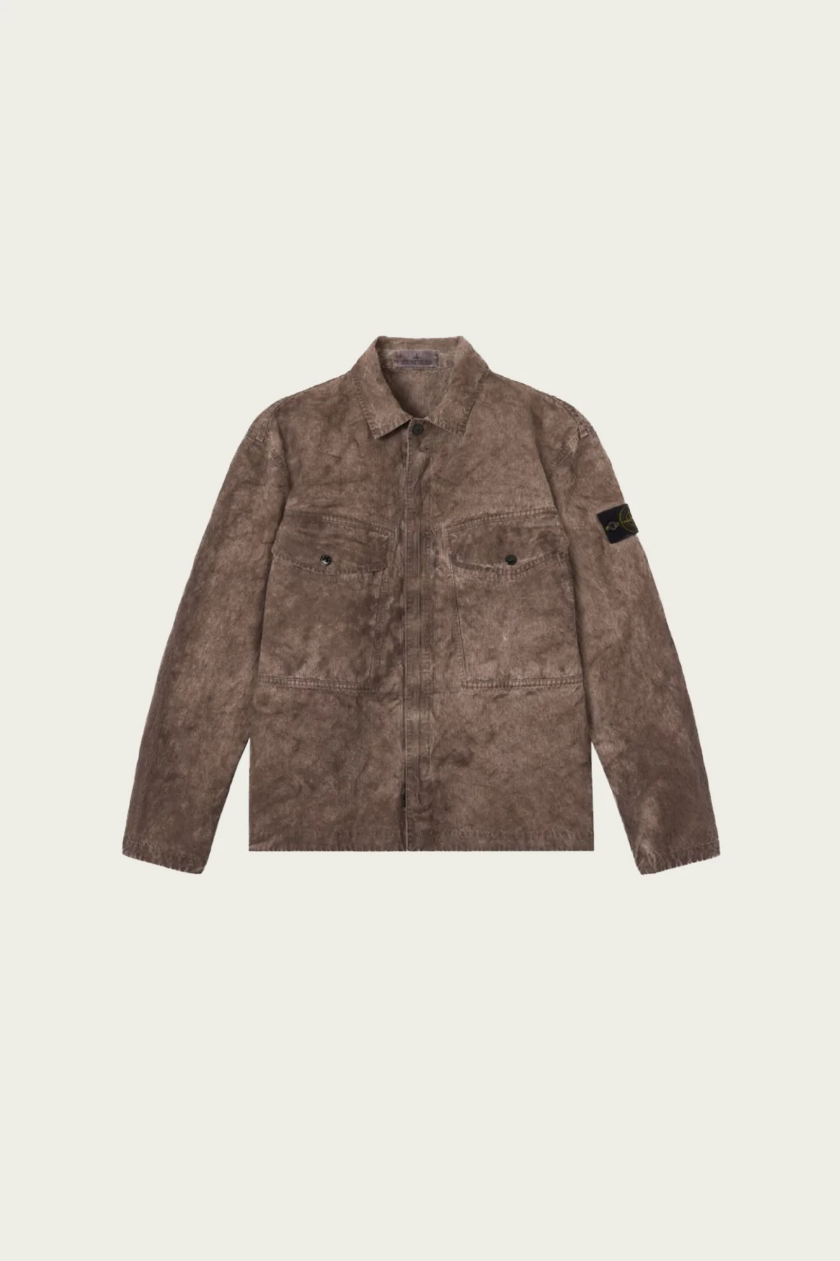 Corduroy "Terra" Effect Zip Overshirt - Lead Grey - 1