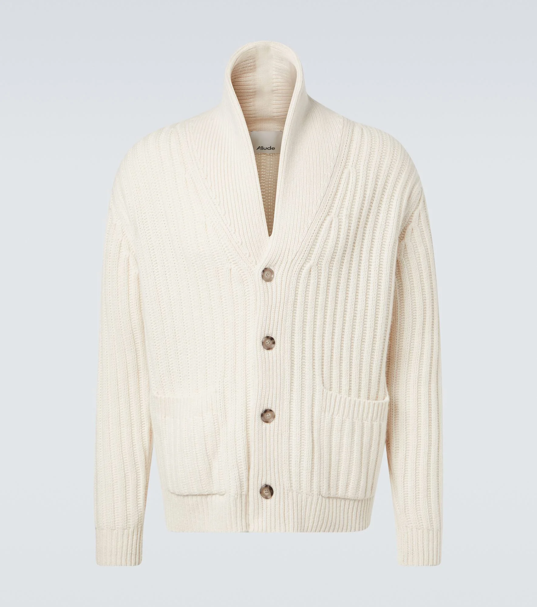Ribbed-knit wool and cashmere cardigan - 1