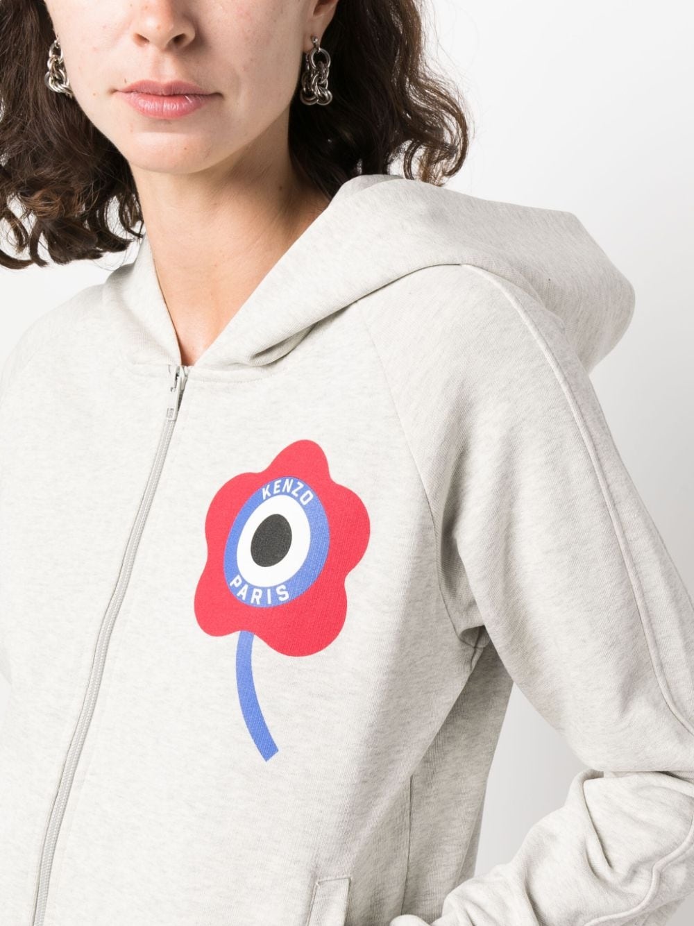 logo-print zip-up hoodie - 5