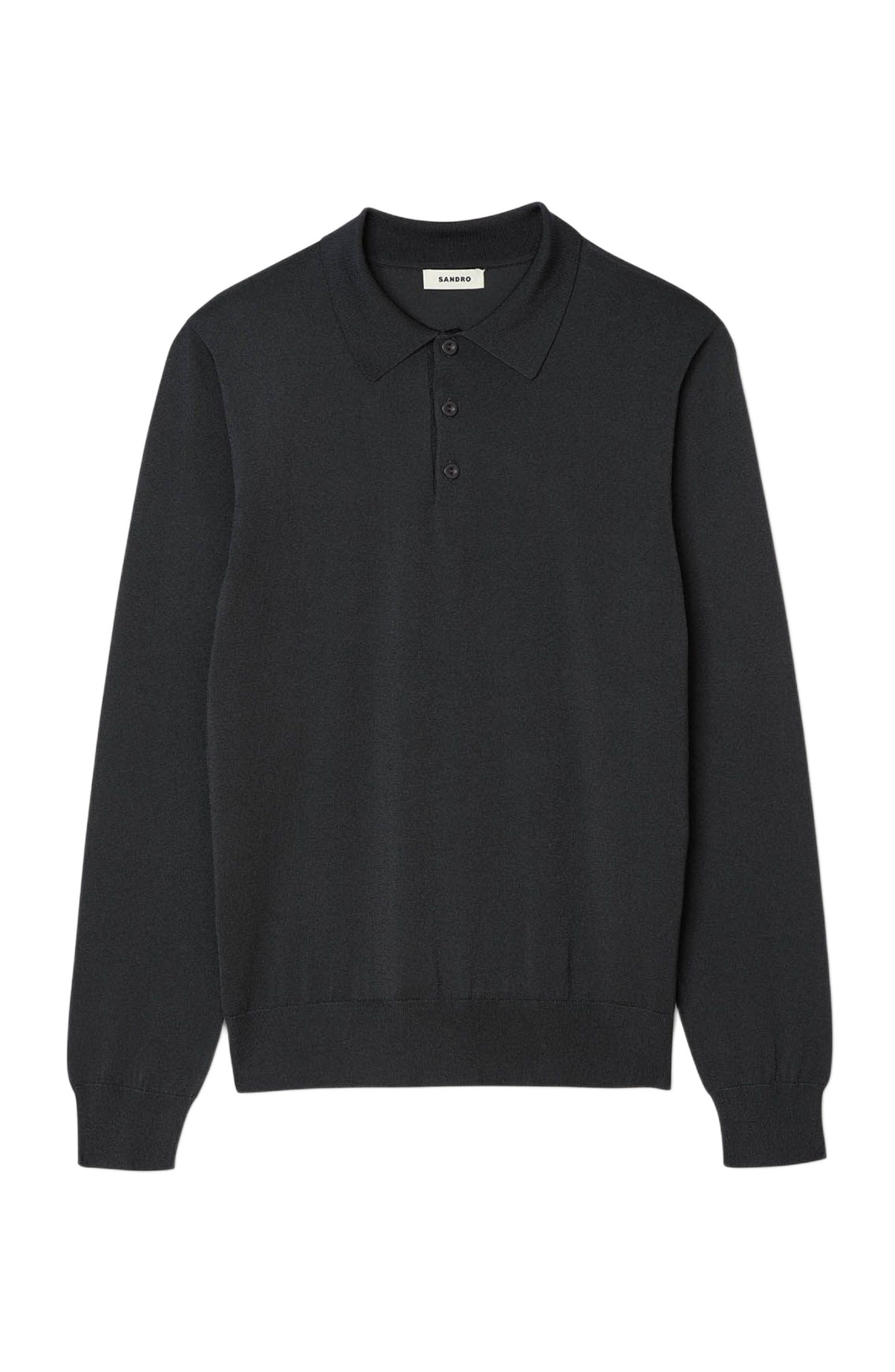SANDRO Ribbed polo shirt in Fonte at Nordstrom - 5