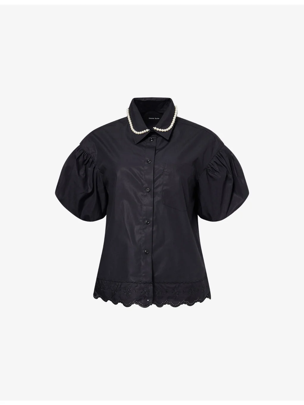 Beaded Collared Cotton Shirt - 1