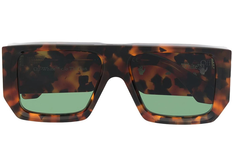 Off-White OFF-WHITE Tropez Rectangular Frame Sunglasses Havana Brown/Green/White (OMRI013S21PLA0016055) outlook