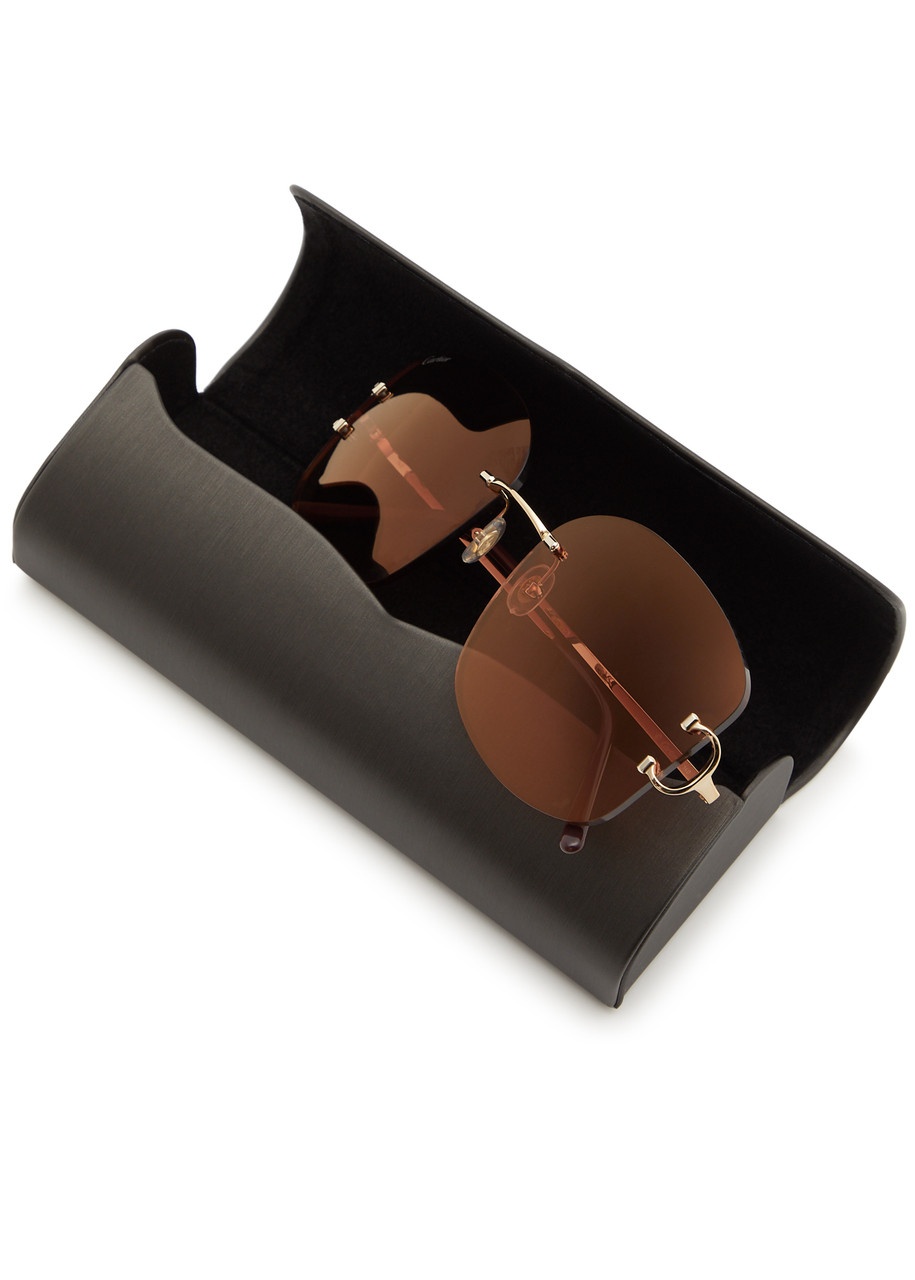 Cartier Signature C De Cartier Rimless Oversized Sunglasses - 4