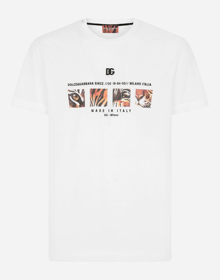 Cotton T-shirt with tiger print - 3