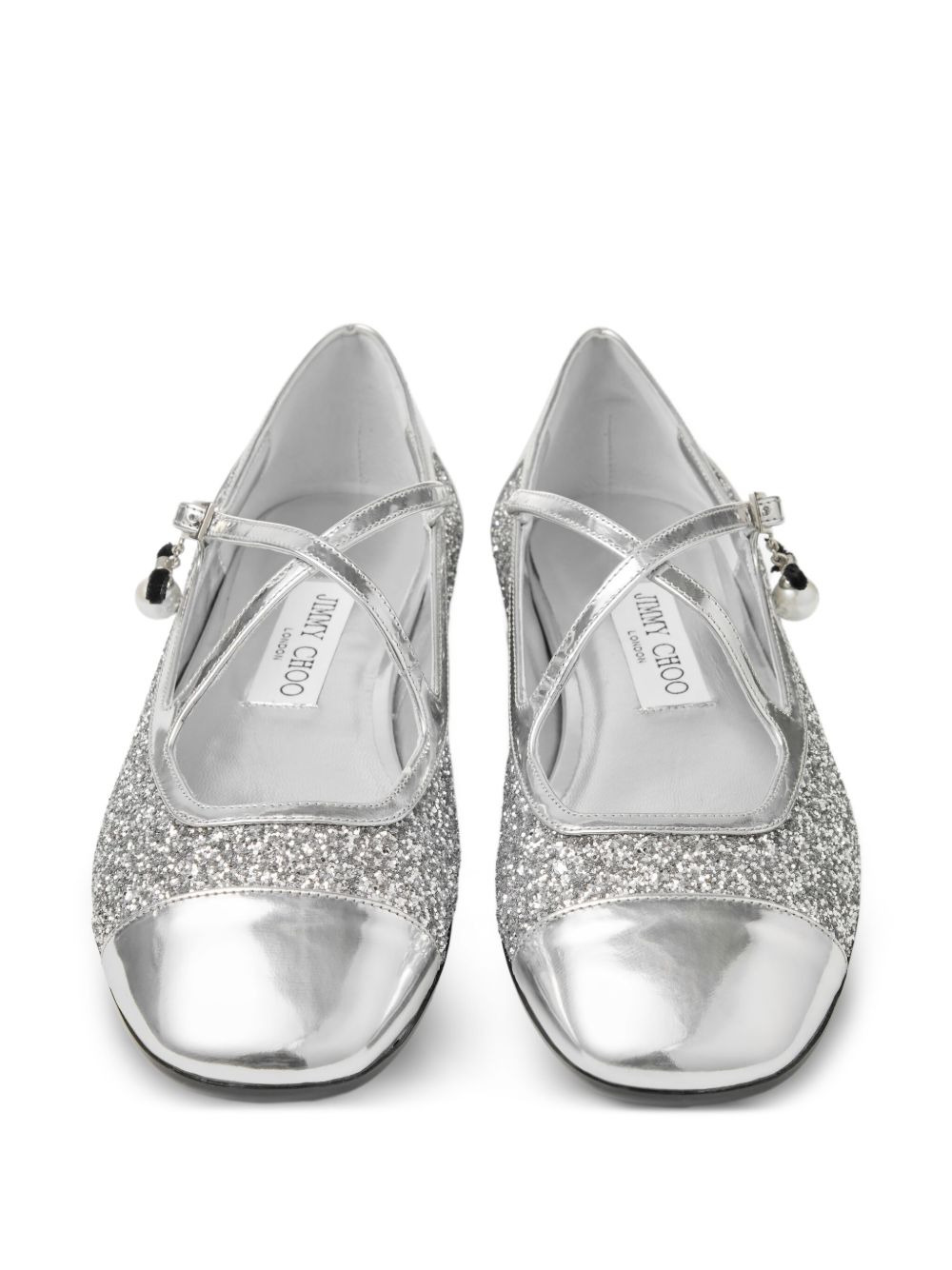 Eleri glitter-leather ballet flats - 3