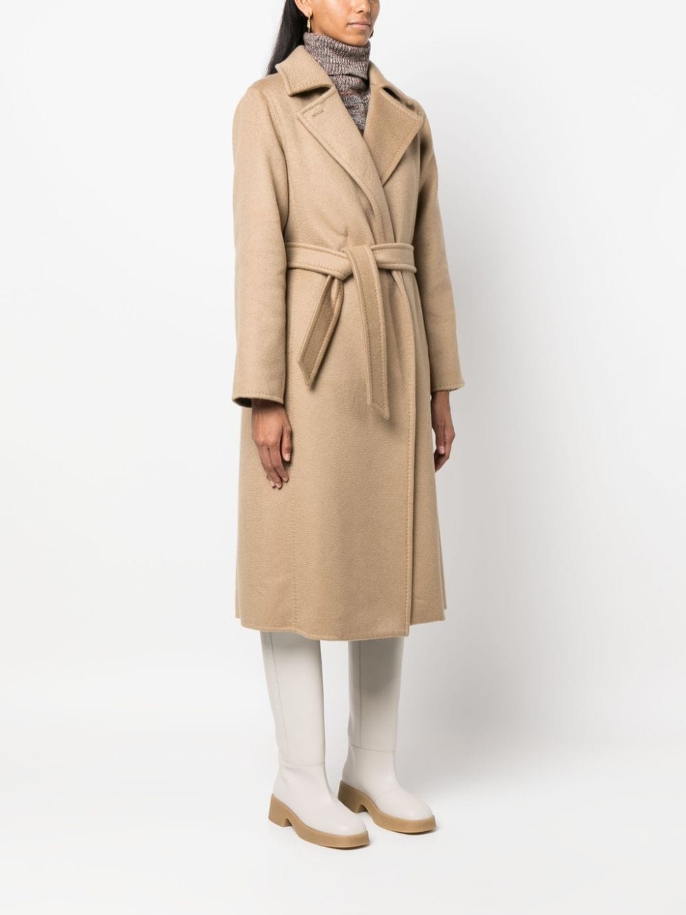 cashmere belted coat - 3