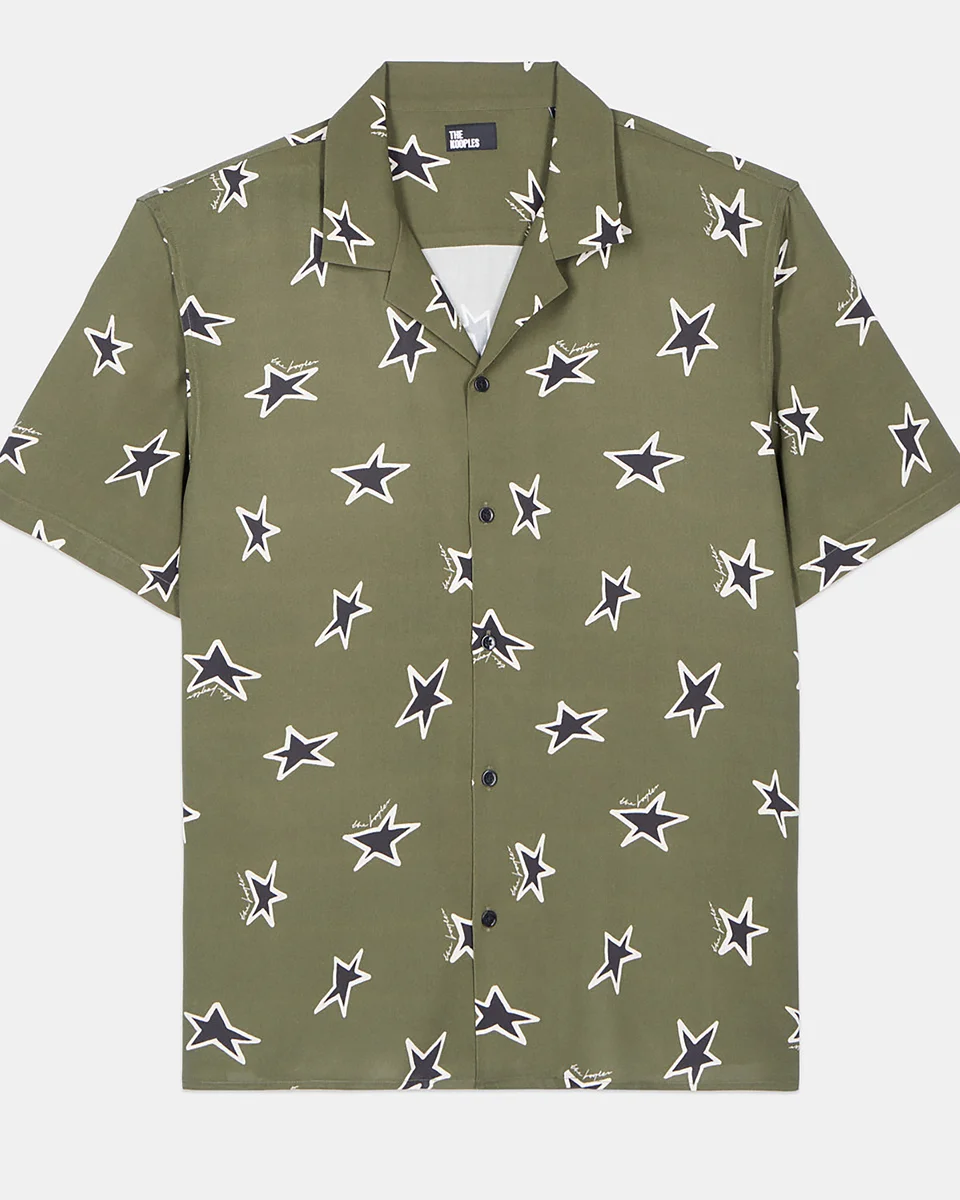 SHORT-SLEEVED STAR PRINTED SHIRT - 1