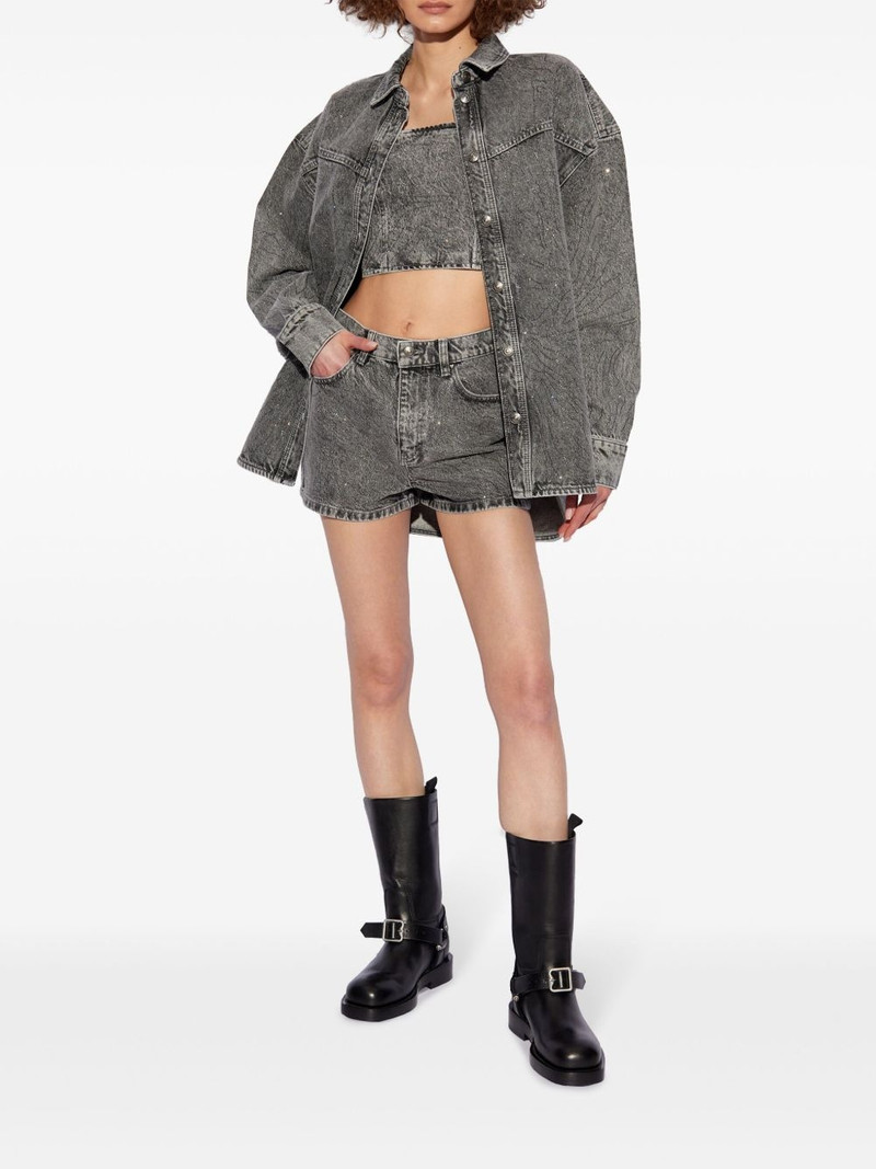 ROTATE acid-wash denim shorts outlook