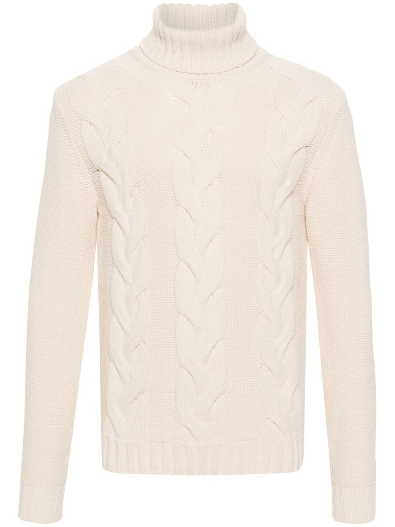 cable-knit roll-neck jumper 1