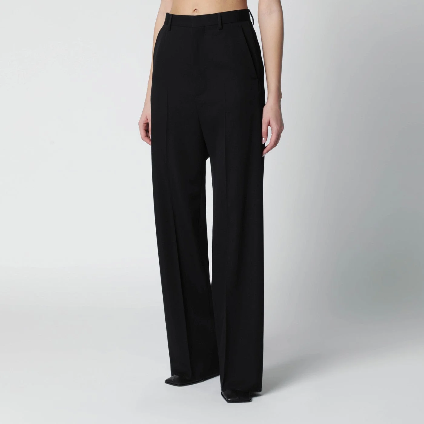 Black wool trousers - 1